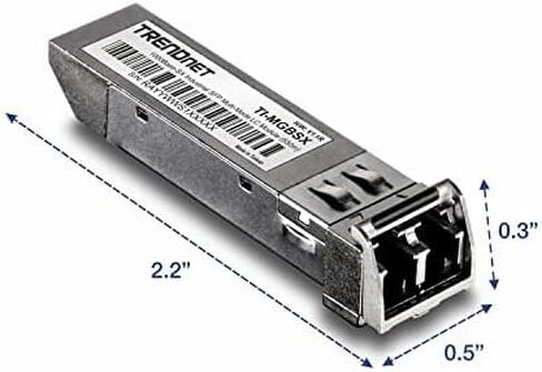 TRENDnet 1000Base- SX Industrial SFP to RJ45 Multi-Mode LC Module, TI-MGBSX, Up to 550m (1,804 Ft), IEE 802.3z, ANSI Fiber Channel, Data Rates up to 1.25Gbps, LC-Type Duplex, Lifetime Protection in Kuwait