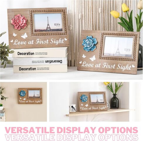 Wooden Ultrasound Picture Frames 4x6 Photo, Expecting Mothers Day Gifts, Pregnancy Gifts For Women, Love At First Sight Sonogram Photo Frame, New Mom To Be Gift,Gender Reveal Baby Shower Gifts Pink in Saudi Arabia