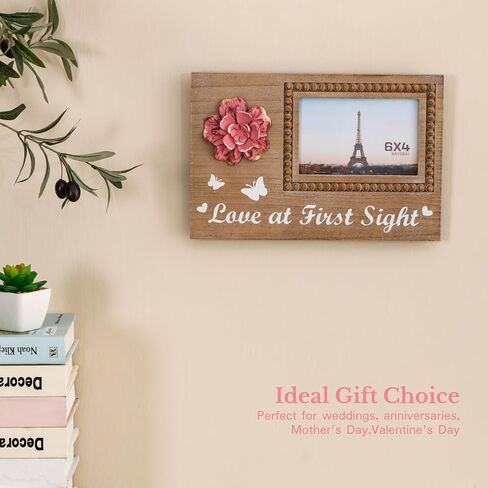 Wooden Ultrasound Picture Frames 4x6 Photo, Expecting Mothers Day Gifts, Pregnancy Gifts For Women, Love At First Sight Sonogram Photo Frame, New Mom To Be Gift,Gender Reveal Baby Shower Gifts Pink in Saudi Arabia
