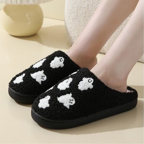 Ghost Face Slippers for Women Men,Retro Soft Cozy Comfy Plush Lightweight halloween Slippers Slip-on Indoor Outdoor Slippers,Slip on Anti-Skid Sole,Christmas Slippers House Shoes in Saudi Arabia