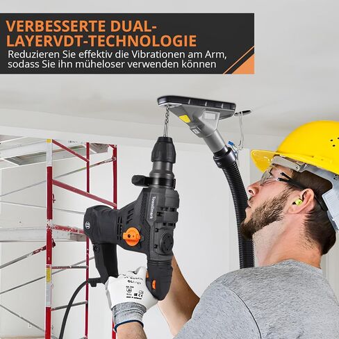 مثقاب مطرقي دوار SDS-Plus مع التحكم في الاهتزاز، قابض أمان، 12.3 أمبير 4 وظائف Rotomartillo سلكية للخرسانة بما في ذلك لقم الثقب، إزميل مسطح، إزميل مدبب، حقيبة حمل in Saudi Arabia