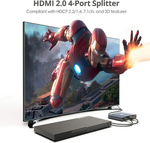 SIIG 4K HDMI Splitter 1 in 4 Out، HDR مع EDID، 1x4 HDMI Splitter، HDCP 2.2/1.4، HDR، عرض النطاق الترددي 18 جيجابت في الثانية، إدارة EDID، متوافق مع TAA (CE-H26K11-S1) in Saudi Arabia