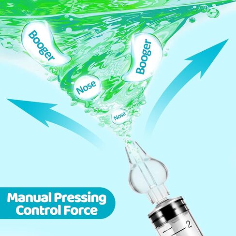 شفاطة الأنف للطفل، جهاز ري حقنة أنف الطفل، منظف أنف الرضع الاحترافي المحمول للاستعمال مرة واحدة متوافق مع رذاذ الأنف الملحي للأطفال - أطراف سيليكون خالية من مادة BPA، 2 جهاز ري محقنة in Kuwait