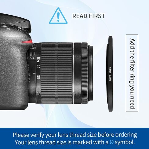 52-77mm Step-Up Ring Adapter,52mm to 77mm Step Up Filter Ring for 52mm Lens Mount 77mm for DSLR Lenses and ND UV CPL IR Filters （52-77mm） in Saudi Arabia