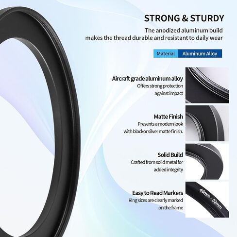 52-77mm Step-Up Ring Adapter,52mm to 77mm Step Up Filter Ring for 52mm Lens Mount 77mm for DSLR Lenses and ND UV CPL IR Filters （52-77mm） in Saudi Arabia