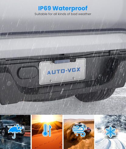 كاميرا احتياطية لاسلكية تعمل بالطاقة الشمسية من AUTO-VOX مع شاشة عالية الدقة مقاس 5 بوصات، تركيب يدوي لمدة 3 دقائق وأنظمة كاميرا احتياطية تعمل بالبطارية، كاميرا عكسية مقاومة للماء IP69K للسيارة والشاحنة وسيارات الدفع الرباعي وشاحنة صغيرة ومقطورة in Kuwait