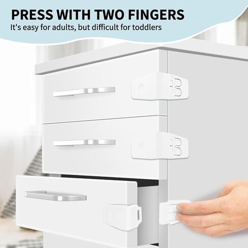 FYY Cabinet Locks for Babies - 8 Pack Child Proof Cabinet Locks Child Safety Locks for Cabinets Baby Proofing Angle Type Drawer Locks Latches with Strong Adhesive for Drawers Doors Cabinets in Saudi Arabia