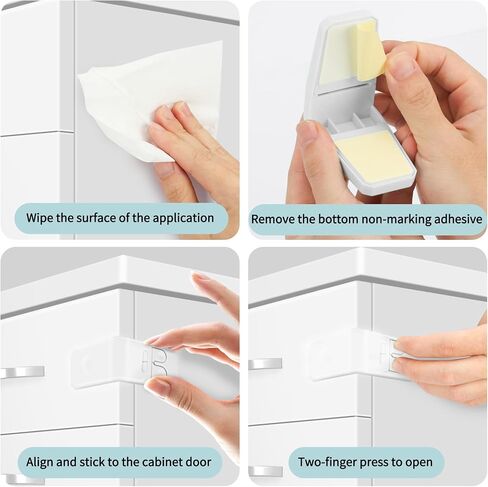 FYY Cabinet Locks for Babies - 8 Pack Child Proof Cabinet Locks Child Safety Locks for Cabinets Baby Proofing Angle Type Drawer Locks Latches with Strong Adhesive for Drawers Doors Cabinets in Saudi Arabia