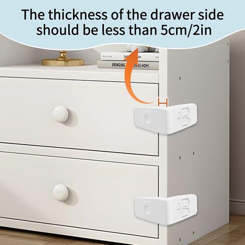 FYY Cabinet Locks for Babies - 8 Pack Child Proof Cabinet Locks Child Safety Locks for Cabinets Baby Proofing Angle Type Drawer Locks Latches with Strong Adhesive for Drawers Doors Cabinets in Saudi Arabia