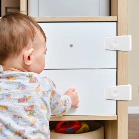 FYY Cabinet Locks for Babies - 8 Pack Child Proof Cabinet Locks Child Safety Locks for Cabinets Baby Proofing Angle Type Drawer Locks Latches with Strong Adhesive for Drawers Doors Cabinets in Saudi Arabia