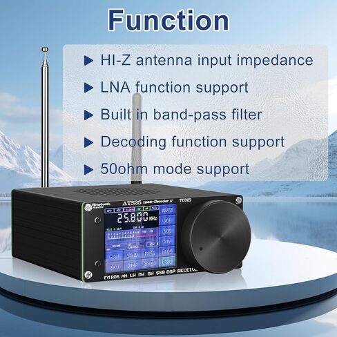 جهاز استقبال راديو على الموجات القصيرة AST25 MAX-Decoder ii Si4732 V4.17، مقاومة إدخال هوائي HI-Z FM AM MW LW SW SSB CW، جهاز استقبال راديو لجميع النطاقات، جهاز فك تشفير 8 أوضاع مع وظيفة LNA، بطارية 4000 مللي أمبير in Kuwait