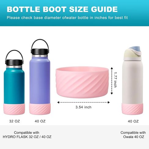 Boots for Hydro Flask 32 40 OZ Water Bottle, Boot for Hydroflask Sports Water Bottles, Silicone Bottom Sleeve Cover Protector Bumper Accessories in Saudi Arabia