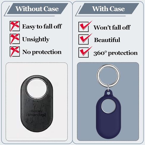 حافظة Smart Tag 2 متوافقة مع Samsung Smarttag2، غطاء حماية من السيليكون لهاتف Samsung Galaxy Smart Tag 2 مع سلسلة مفاتيح، حامل تعقب GPS مضاد للفقد للمفاتيح والحيوانات الأليفة والأمتعة in Kuwait
