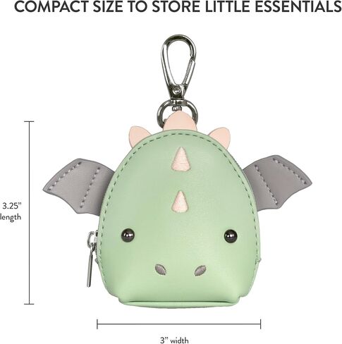 TWELVElittle Dragon Pouch, Pacifier Holder for Diaper Bags. Vegan Leather pouch charm. Easily Clips on to a Diaper Bag in Saudi Arabia