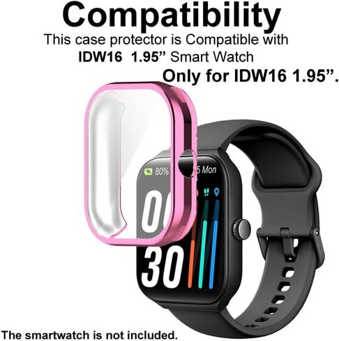 حافظات الساعة متوافقة مع TOOBUR IDW16 1.95 بوصة وQuican W16B Veryfit Smart Watch، حافظة TPU مع واقي شاشة، حماية جسم الساعة وشاشتها in Saudi Arabia