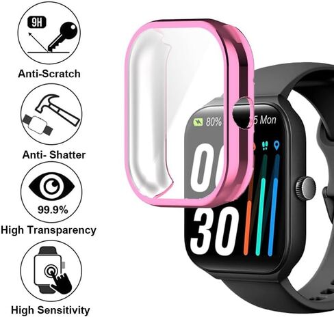 حافظات الساعة متوافقة مع TOOBUR IDW16 1.95 بوصة وQuican W16B Veryfit Smart Watch، حافظة TPU مع واقي شاشة، حماية جسم الساعة وشاشتها in Saudi Arabia