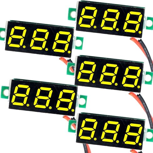 (5 Pack) JacobsParts DC 2.4-30V 2-Wire Voltmeter 3-Digit LED Display Panel Volt Meter Digital Voltage Tester (Red) in Saudi Arabia