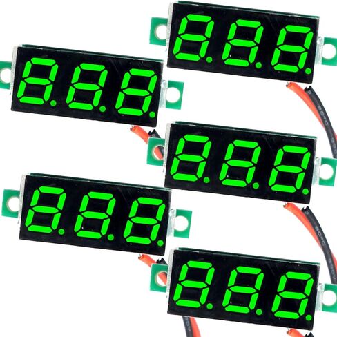 (5 Pack) JacobsParts DC 2.4-30V 2-Wire Voltmeter 3-Digit LED Display Panel Volt Meter Digital Voltage Tester (Red) in Saudi Arabia
