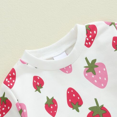 Kurizud طفل رضيع فتاة الخريف الشتاء الملابس لطيف طباعة طويلة الأكمام Crewneck البلوز و بنطال رياضي مجموعة 2 قطعة الزي in Kuwait