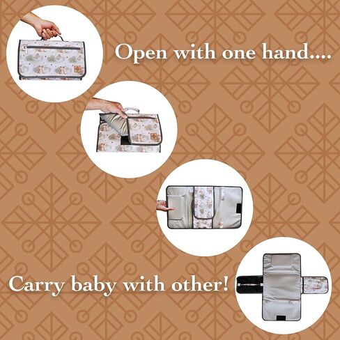 Portable Diaper Changing Pad by Candid Goods, Baby Changing Pad, Diaper Bag or Changing Table Pad with Smart Wipes Pocket, Lightweight & Waterproof Travel Changing Mat for Newborns (Jungle Vibes) in Saudi Arabia