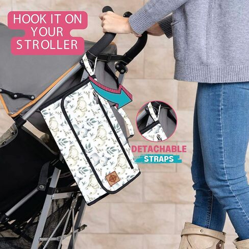 Portable Diaper Changing Pad by Candid Goods, Baby Changing Pad, Diaper Bag or Changing Table Pad with Smart Wipes Pocket, Lightweight & Waterproof Travel Changing Mat for Newborns (Jungle Vibes) in Saudi Arabia