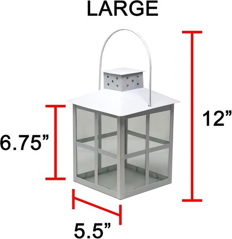Decorative Square Carriage Style Candle Lanterns, Set of 3 (Black) in Kuwait