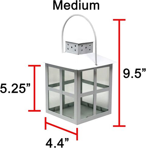 Decorative Square Carriage Style Candle Lanterns, Set of 3 (Black) in Kuwait