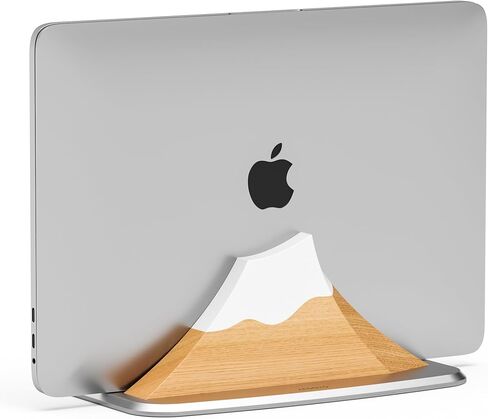 Vertical Laptop Stand - Snow Peak-Shaped Wooden Holder Dock Compatible with MacBook, Surface, Chromebook, Dell & More - Space-Saving Design for All Laptops in Saudi Arabia