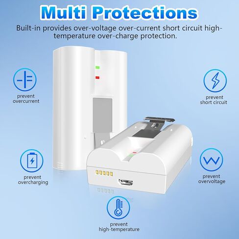 Arua 2-Packs 6040mAh 3.65V Replacement Battery and Dual Charger Kit Compatible with Ring-Doorbell Camera 2/3/4, Spotlight Camera & Stick Up Cam, Indoor-Outdoor Camera in Kuwait