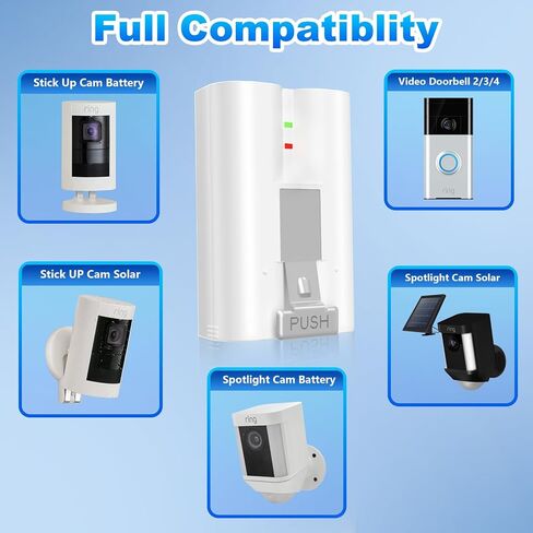 Arua 2-Packs 6040mAh 3.65V Replacement Battery and Dual Charger Kit Compatible with Ring-Doorbell Camera 2/3/4, Spotlight Camera & Stick Up Cam, Indoor-Outdoor Camera in Kuwait