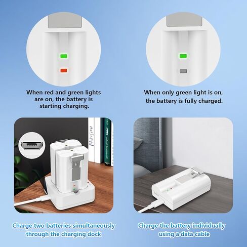 Arua 2-Packs 6040mAh 3.65V Replacement Battery and Dual Charger Kit Compatible with Ring-Doorbell Camera 2/3/4, Spotlight Camera & Stick Up Cam, Indoor-Outdoor Camera in Kuwait