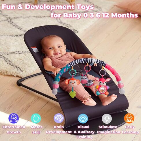 Baby Stroller Arch Toys, Crib Mobile for Infants Adjustable Bassinet Mobile with Universal Clamps, Activity Toy Bar for Baby Bouncer Newborn Car Seat Toys Stroller Toys Sense Toys for Baby 0-12 Months in Saudi Arabia