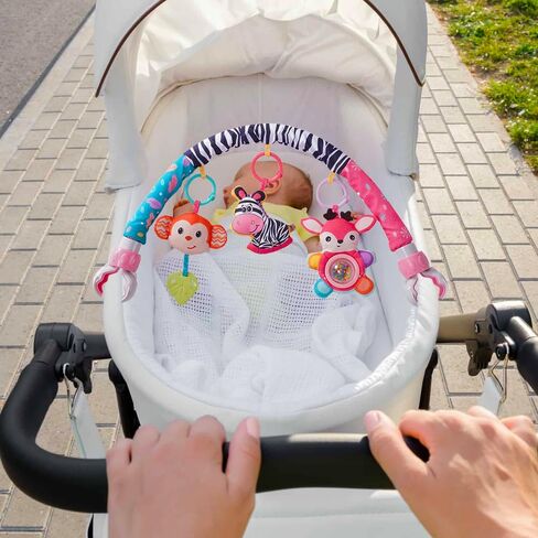 Baby Stroller Arch Toys, Crib Mobile for Infants Adjustable Bassinet Mobile with Universal Clamps, Activity Toy Bar for Baby Bouncer Newborn Car Seat Toys Stroller Toys Sense Toys for Baby 0-12 Months in Saudi Arabia