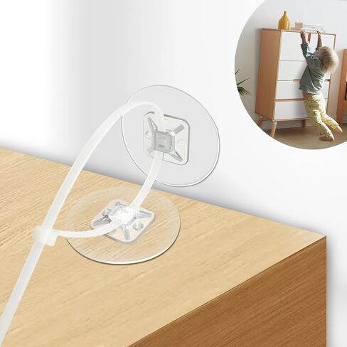 32 قطعة من مرساة الأثاث لحماية الأطفال، مرساة حائط مضادة للطرف للأثاث، ذاتية اللصق، آمنة بوزن 196 كجم، أشرطة زلزالية بدون مثقاب للأثاث in Kuwait