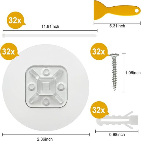 32 قطعة من مرساة الأثاث لحماية الأطفال، مرساة حائط مضادة للطرف للأثاث، ذاتية اللصق، آمنة بوزن 196 كجم، أشرطة زلزالية بدون مثقاب للأثاث in Kuwait