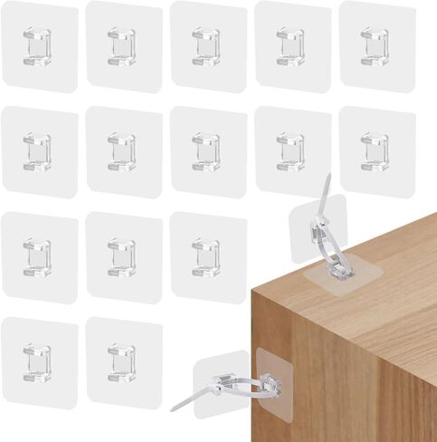 Chris.W 32 قطعة من مرساة الأثاث، أشرطة أثاث مطورة بدون حفر لحماية الطفل، أشرطة أمان للتلفزيون لاصقة مضادة للطرف تستخدم لمنع السقوط وأشرطة مضادة للطرف لسلامة الأطفال (مربع) in Kuwait