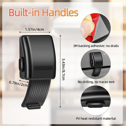 7 Packs Child Safety Heat-Resistant Oven Door Lock and Gas Stove Baby Safety Products Silicone Knob Locks, Child Proof Ove Knob Cover for Baby Pet safety, 3M Adhesive,No Screws or Drill - Black in Saudi Arabia