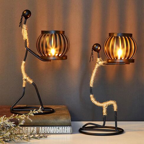 Creative African Tribal Lady Candle Holders Sets of 3,African Women Iron Candlestick Holder for Home/Bar Dinning Table Decor in Saudi Arabia