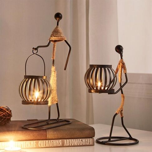 Creative African Tribal Lady Candle Holders Sets of 3,African Women Iron Candlestick Holder for Home/Bar Dinning Table Decor in Saudi Arabia