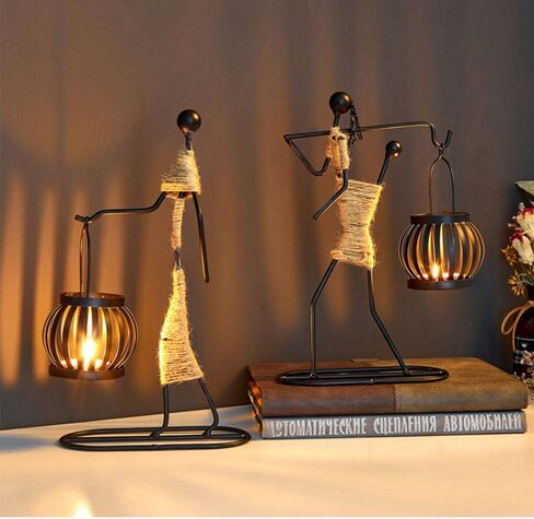 Creative African Tribal Lady Candle Holders Sets of 3,African Women Iron Candlestick Holder for Home/Bar Dinning Table Decor in Saudi Arabia