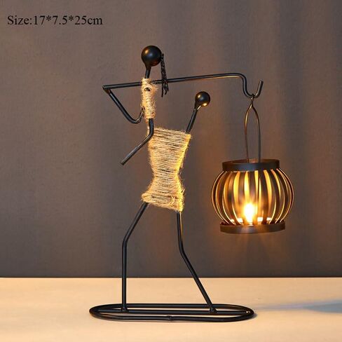 Creative African Tribal Lady Candle Holders Sets of 3,African Women Iron Candlestick Holder for Home/Bar Dinning Table Decor in Saudi Arabia