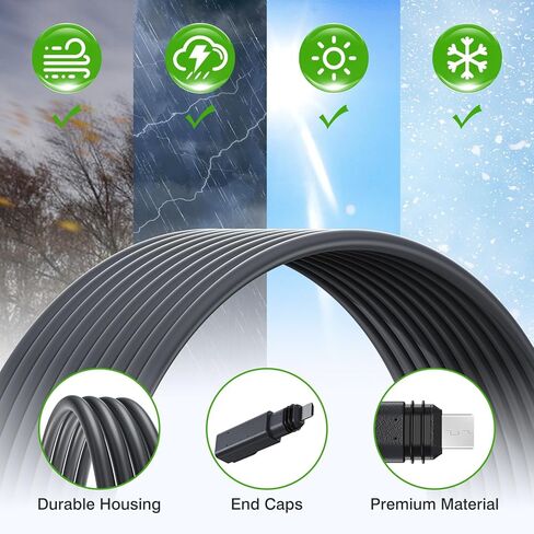 Starlink Cable 150FT for Starlink Satellite V2, Satellite Replacement Extension Cord with End Caps Waterproof, Starlink Replacement Cable Accessories with Cable Bushings & Wire Clips in Kuwait