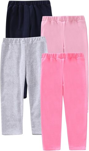 GLASH Kids Toddler Girls Sweatpants, 4pcs Casual Heated Micro Fleece Pants in Kuwait