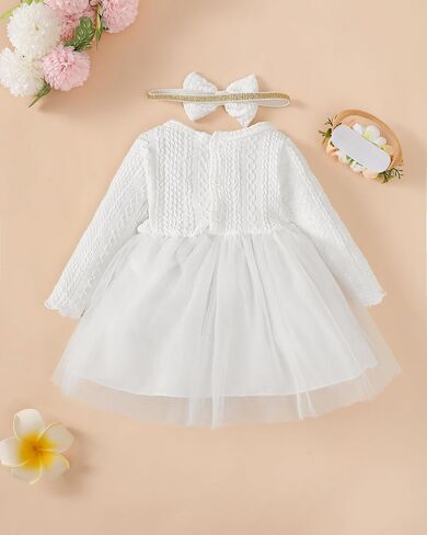 Toddler Baby Girl Dress Infant Girl Clothes Outfits Tulle Dresses Princess Wedding Dress for Baby Girls 3M to 3 Year in Kuwait