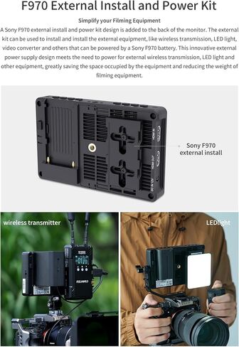 كاميرا FEELWORLD F6 Pro مقاس 5.5 بوصة تعمل باللمس 1600nits، شاشة مراقبة ميدانية لكاميرا DSLR مع 4K HDMI 3D LUT 1920x1080 IPS F970 مجموعة خارجية مثبتة لاستوديو الأفلام (مع بطارية، شاحن، مجموعة أدوات تخزين) in Saudi Arabia