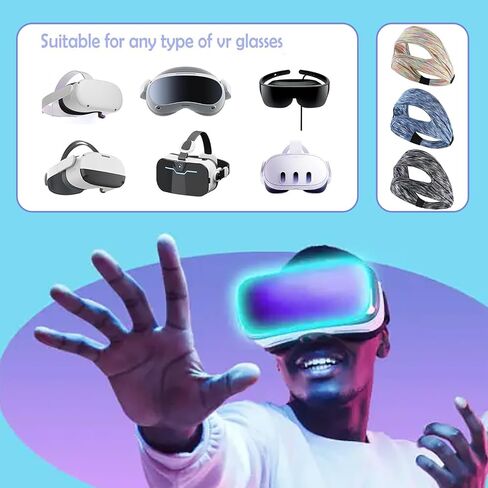 VR Eye Mask Cover Breathable Sweat Band with Oculus Go Quest 2 Adjustable Sizes for VR Glass VR Accessories（3pcs） in Saudi Arabia