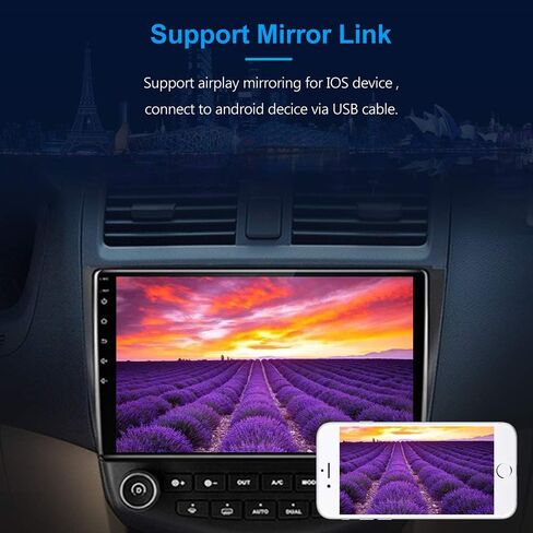 for 2003-07 Honda Accord Radio Replacement,Built-in Carplay&Android Auto Android 10.1 2G RAM 32G ROM Bluetooth Support Backup Camera/NOT FIT Single Zone AC in Kuwait