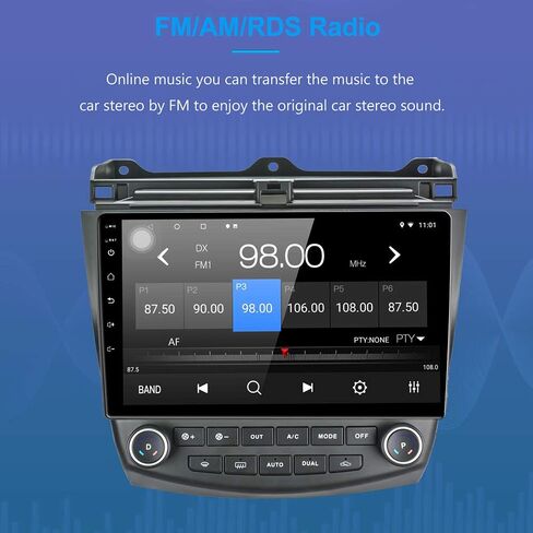 for 2003-07 Honda Accord Radio Replacement,Built-in Carplay&Android Auto Android 10.1 2G RAM 32G ROM Bluetooth Support Backup Camera/NOT FIT Single Zone AC in Kuwait