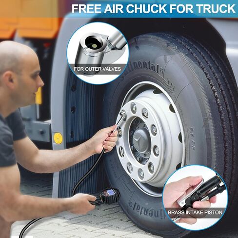 Digital Tire Pressure Gauge with Inflator: ENDARK 250 PSI Air Compressor Attachment Inflation Gun with Heavy Duty 360° Air Chuck & Extended Hose and Quick Connect Coupler with Carrying Case in Saudi Arabia