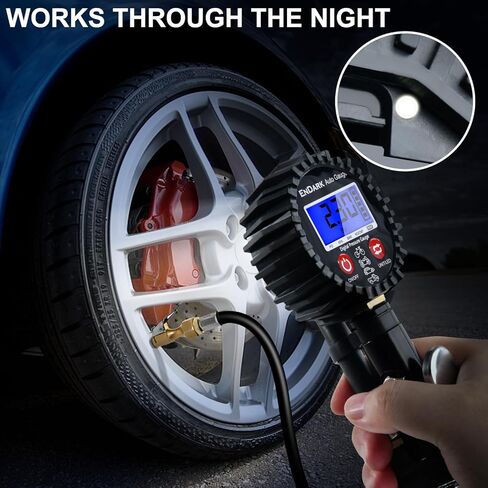 Digital Tire Pressure Gauge with Inflator: ENDARK 250 PSI Air Compressor Attachment Inflation Gun with Heavy Duty 360° Air Chuck & Extended Hose and Quick Connect Coupler with Carrying Case in Saudi Arabia